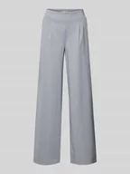Spodnie damskie - Spodnie materiałowe o szerokim kroju z dodatkiem wiskozy model ‘Kate’ - miniaturka - grafika 1