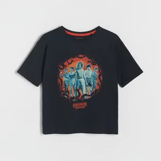 Koszulki dla chłopców - Reserved - T-shirt Stranger Things - Czarny - grafika 1