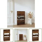 Szafki na buty - The Living Store Szafka na buty dąb wędzony 59x17x108 cm Materiał drewnopochodny - miniaturka - grafika 1