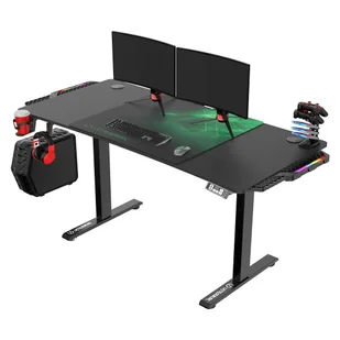 Biurko gamingowe LEVEL V2 LED zielone - Biurka gamingowe - miniaturka - grafika 1