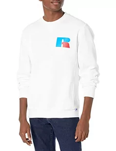 Russell Athletic Męska bluza polarowa Dri-Power, Biały - Logo Eagle R, XXL - Bluzy męskie - miniaturka - grafika 1