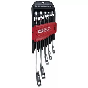 KS Tools 503.4605 Gear Plus grzechotka zestaw kluczy płasko-oczkowych, przełączana, 5-częściowy, 8  19 MM 503.4605 - Klucze i nasadki - miniaturka - grafika 1
