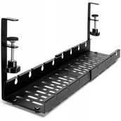 Kable komputerowe i do monitorów - Maskownica Kabli Organizer Na Kable Uchwyt Półka Regulowana Pod Biurko Blat GOCKOWIAK SINTRA Czarna - miniaturka - grafika 1