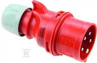 Kostki, złączki, wtyczki - PCE POLSKA WP165ZWR wtyczka przenośna 16A/5P 400V IP44 zwrotnica faz - miniaturka - grafika 1