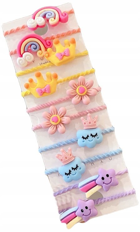 Zestaw Dla Dziewczynki Gumki Do Włosów Ozdobne Gumeczki Kolorowe Mieszane