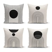 Poszewki na poduszki - Czarno-beżowe poszewki na poduszki zestaw 4 szt. 43x43 cm – Minimalist Cushion Covers - miniaturka - grafika 1