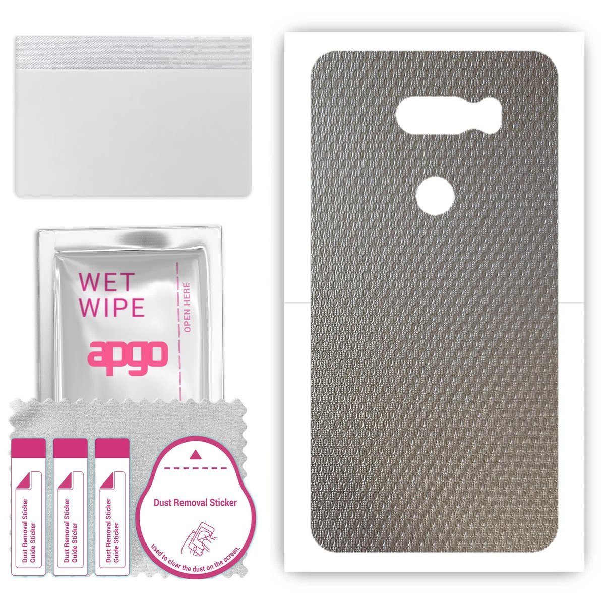 Folia naklejka skórka strukturalna na TYŁ do LG V30 - Aluminium krople - apgo SKINS