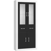 Witryny - Witryna 2DSW VRN-18 Verin MebloCross Biały Mat / Czarny Połysk - miniaturka - grafika 1