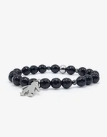 Bransoletki - Unikatowa Bransoletka Damska z Kamieni Naturalnych Agat Czarny i Hematyt - miniaturka - grafika 1