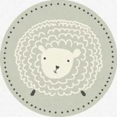 Dywany - Dywan polski Agnella Isfahan M SHEEP popielaty wełna koło - miniaturka - grafika 1