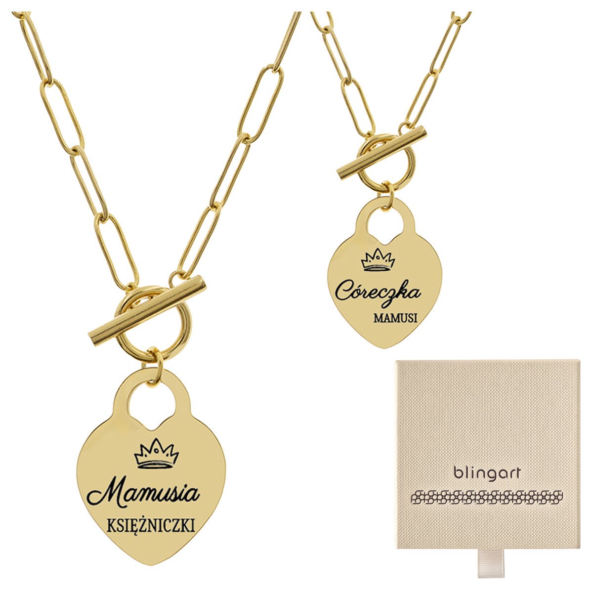 2 x Zawieszka serce celebrytka z grawerem