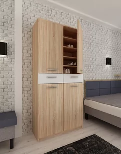 Szafka na buty LOCO Elza SM, dąb sonoma, 190x90x35 cm - Szafki na buty - miniaturka - grafika 1