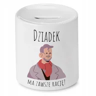 Skarbonki - SKARBONKA DZIEŃ DZIADKA DZIADEK MA ZAWSZĘ RACJĘ z Nadrukiem ze Zdjęciem - miniaturka - grafika 1
