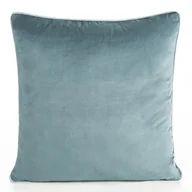 Poszewki na poduszki - Poszewka dekoracyjna 60x60 Gaja niebieska ciemna obszyta dekoracyjną lamówką welwetowa Eurofirany - miniaturka - grafika 1