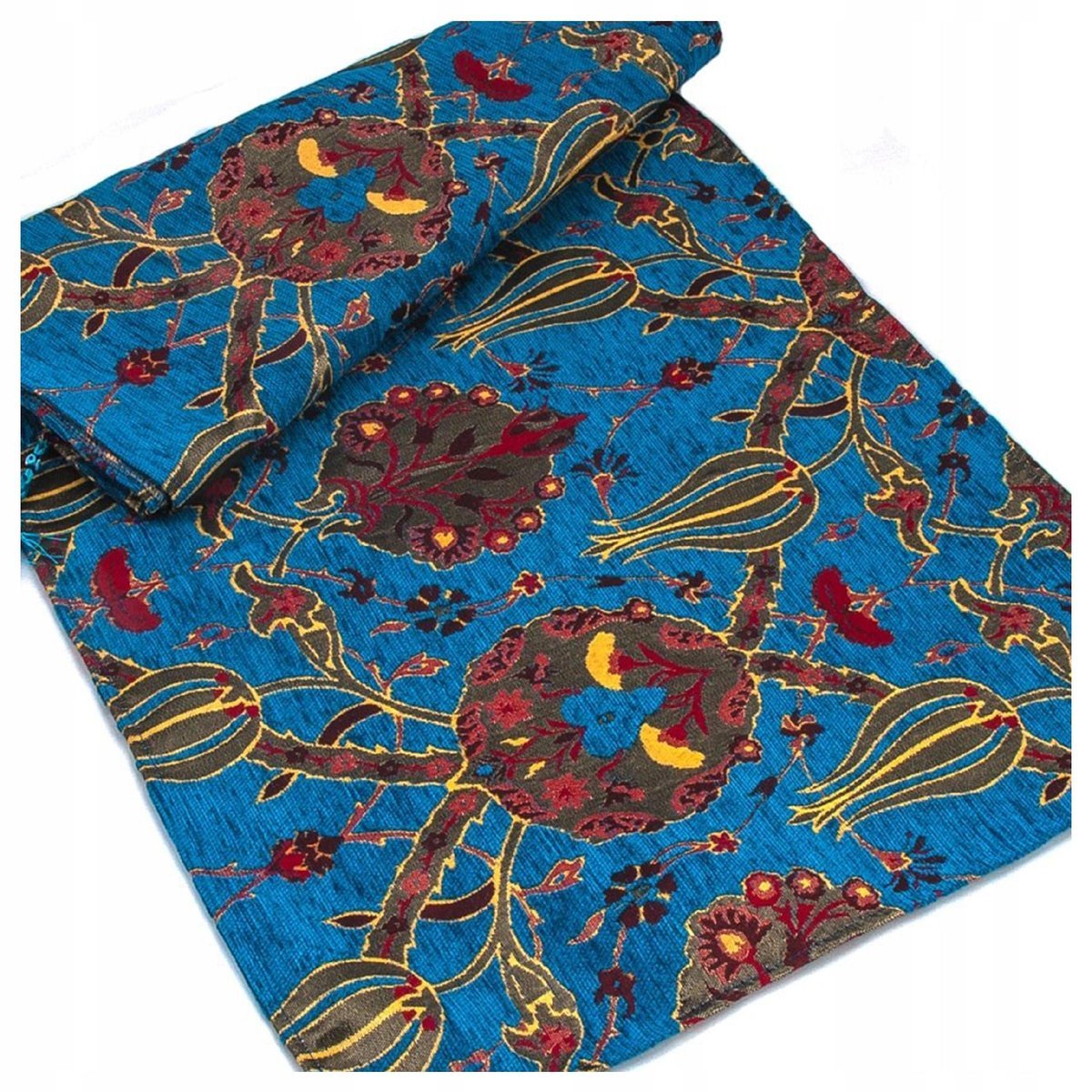 Obrus Bieżnik Na Stół Dekoracyjny Turecki Orientalny We Wzory Miękki Szenil