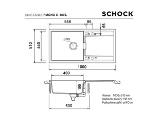 Schock MONO D-100L rouge - Zlewozmywaki - miniaturka - grafika 1