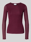 Bluzki damskie - Bluzka z długim rękawem i okrągłym dekoltem model ‘LARINE’ - miniaturka - grafika 1