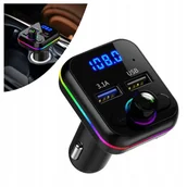 Transmitery FM - Transmiter Bluetooth Samochodowy Fm 2X Usb Rgb - miniaturka - grafika 1