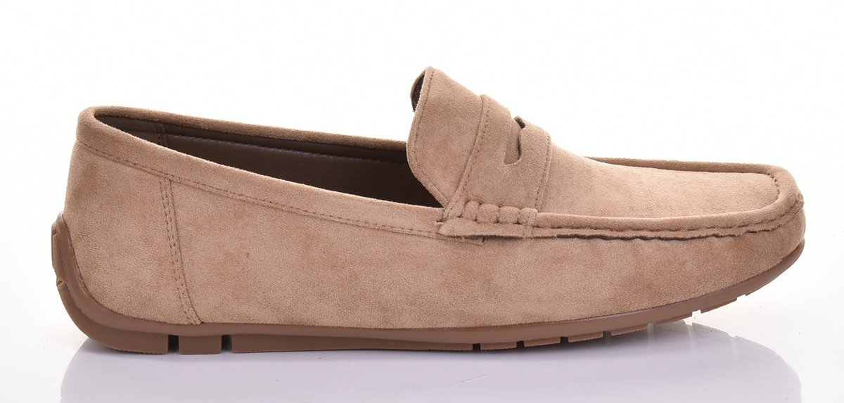 MĘSKIE ELEGANCKIE MOKASYNY OBUWIE WSUWANE CASUAL ZAMSZOWE BEŻOWE