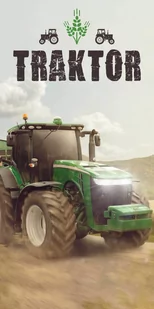 Ręcznik kąpielowy Traktor green, 70 x 140 cm - Okrycia kąpielowe dla dzieci - miniaturka - grafika 1