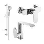 Baterie umywalkowe - Mexen Milo DF40 zestaw prysznicowy, chrom - miniaturka - grafika 1