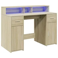 Biurka - Elior Biurko podświetlane 120 cm dąb sonoma T3-B88 - miniaturka - grafika 1