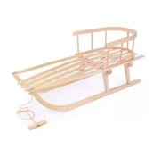 Zabawki i gry sportowe - Sanki dla dziecka drewniane z oparciem i sznurkiem - Lena - miniaturka - grafika 1