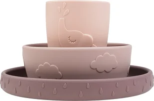 Naczynia dziecięce Deer Friends różowe z przyssawką 3 el. - Zestawy naczyń dla dzieci - miniaturka - grafika 1