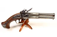 Repliki - broń - REPLIKA DWU LUFOWY PISTOLET NA STOJAKU DENIX MODEL 1308+800 - miniaturka - grafika 1