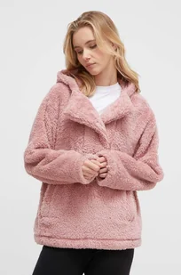 Burton bluza damska kolor różowy z kapturem gładka - Bluzy damskie - miniaturka - grafika 1