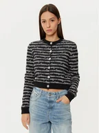 Swetry damskie - Tommy Jeans Kardigan DW0DW19340 Czarny Slim Fit - miniaturka - grafika 1