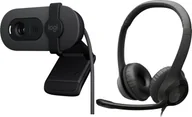 Kamery internetowe - Kamera internetowa Logitech Brio 100 960-001585 + H390 981-000406 - miniaturka - grafika 1