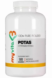 MyVita PRONESS Potas 100% Cytrynian potasu czysty proszek bez dodatków 500g - Witaminy i minerały - miniaturka - grafika 1