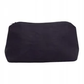 Kosmetyczki, organizery i kuferki - Kosmetyczka z Naturalnego Lnu Czarna z Czerwoną Podszewką 15x25 cm - miniaturka - grafika 1