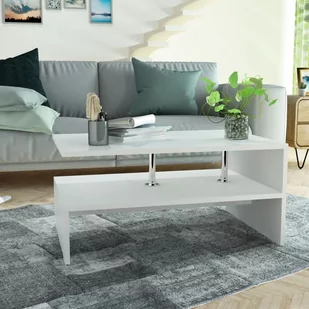 vidaXL Stolik kawowy, 90x59x42 cm, płyta wiórowa, biały - Ławy i stoliki kawowe - miniaturka - grafika 1