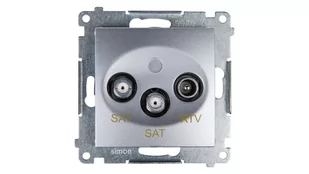 LEDart antenowe RTV+SAT+SAT srebrne DASK2.01/43 Kontakt Simon54 - Wyłączniki światła i elektryczne - miniaturka - grafika 1