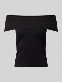 Bluzki damskie - Bluzka z odkrytymi ramionami w jednolitym kolorze model ‘KERRY’ - grafika 1