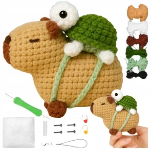 Zestaw Do Szydełkowania Kapibara Z Plecakiem Żółw Szydełko DIY Rękodzieło - Pasmanteria - miniaturka - grafika 1
