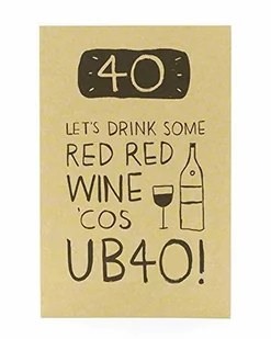 UK Greetings Kartka na 40. urodziny - zabawna kartka urodzinowa - wzór czerwonego wina UB40 348002-0-1 - Kartki okolicznościowe i zaproszenia - miniaturka - grafika 1