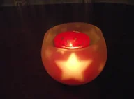 Świeczniki - Lampka TEALIGHT podgrzewacz świecznik GWIAZDKA pomarańczowa - miniaturka - grafika 1