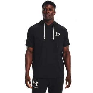 Męska bluza dresowa UNDER ARMOUR UA RIVAL TERRY LC SS HD - czarna - Bluzy sportowe męskie - miniaturka - grafika 1