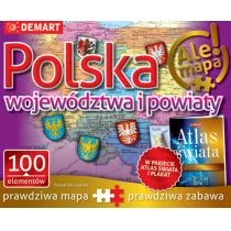 DEMART Puzzle Polska województwa i powiaty +atlas - Puzzle - miniaturka - grafika 1