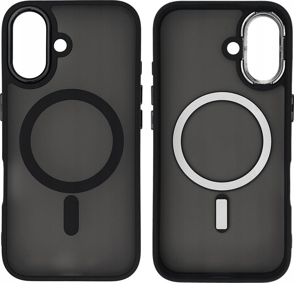 Hello Case Etui do iPhone 16 Plus Magsafe, Magnetyczne, Matowe, Czarne, Wzmacniane