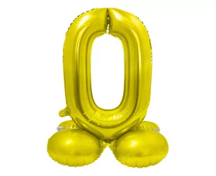 Godan Balon foliowy stojący cyfra 0 złota - 72 cm - 1 szt. CS-SZL0 - Balony i akcesoria - miniaturka - grafika 1
