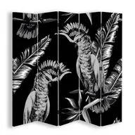 Parawany - Parawan dwustronny obrotowy FEEBY, Ptaki Czarny 180x170 - miniaturka - grafika 1