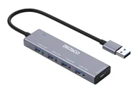 Huby USB - Deltaco UH-738 huby i koncentratory USB 3.2 Gen 1 (3.1 Gen 1) Type-A 5000 Mbit/s Szary UH-738 - miniaturka - grafika 1