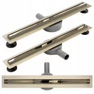 Odpływy liniowe - Rea Neo Slim Pro Mirror Gold odpływ liniowy 100 cm z kołnierzem jasnozłoty REA-G5612 - miniaturka - grafika 1