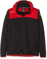Bluzy męskie - Kempa męska bluza z kapturem Emotion 2.0 Quarter Zip Hoodie czarny Schwarz/Rot/Gelb 4XL - miniaturka - grafika 1