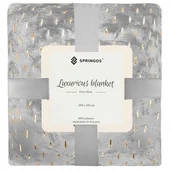 Koce - Narzuta Na Łóżko Koc 200X220 Cm Pled Szary Na Kanapę - miniaturka - grafika 1