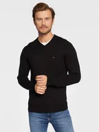 Swetry męskie - Tommy Hilfiger Sweter Pima MW0MW28047 Czarny Regular Fit - miniaturka - grafika 1